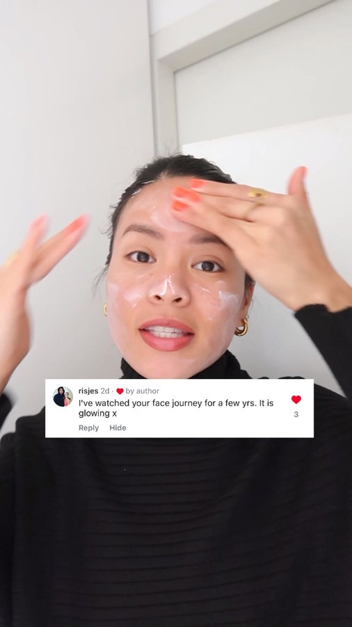 Instagram post by @prettyprogress23 for Amperna. Caption reads: Just like your gut, feed your skin with the good....