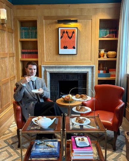 Instagram post by @lordgmv for Bicester Village. Caption reads: Spilling the tea on skincare, celebrity moments,....