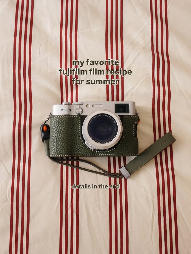 Instagram post by @efekanerg for FUJIFILM X/GFX USA. Caption reads: my favorite fujifilm film recipe for summer....