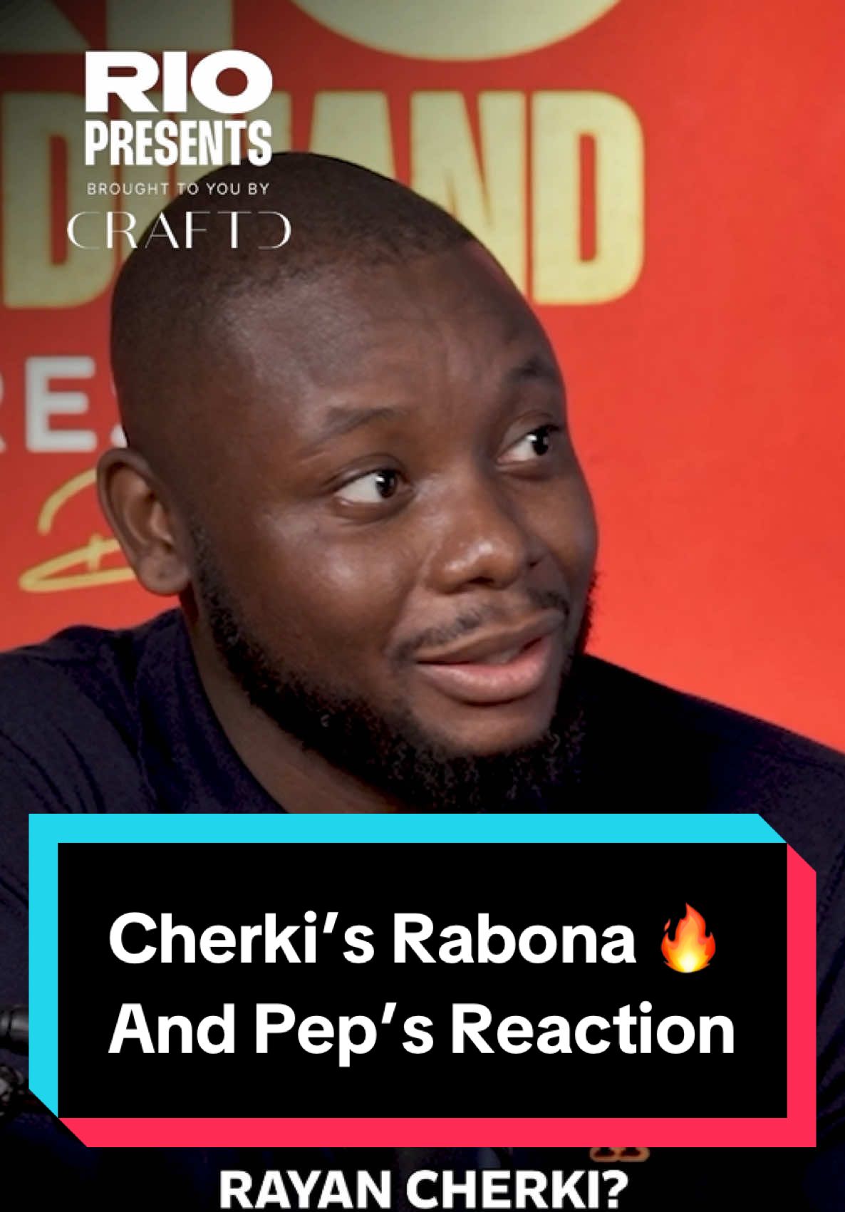 TikTok post by @rioferdinandpresents for Craftd London. Caption reads: Cherki’s rabona and Pep’s reaction, the guys....