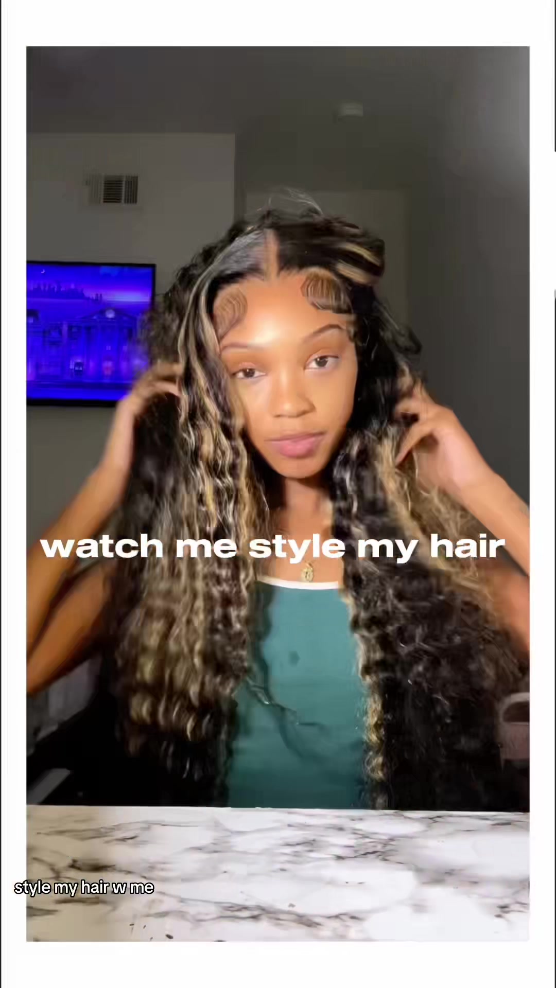 TikTok post by @monyjayyy for Quandian Hair. Caption reads: [...] keep that in mind true to length ! @QUANDIAN....