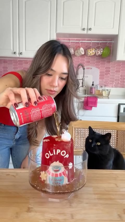 Instagram post by @clairesawa for OLIPOP. Caption reads: Making everyone jelly this season with this....