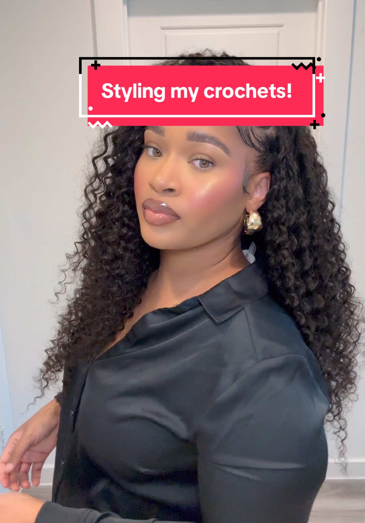 TikTok post by @rah_nel for Karlami. Caption reads: 3 styles with my crochets 💕 @karlami hair....