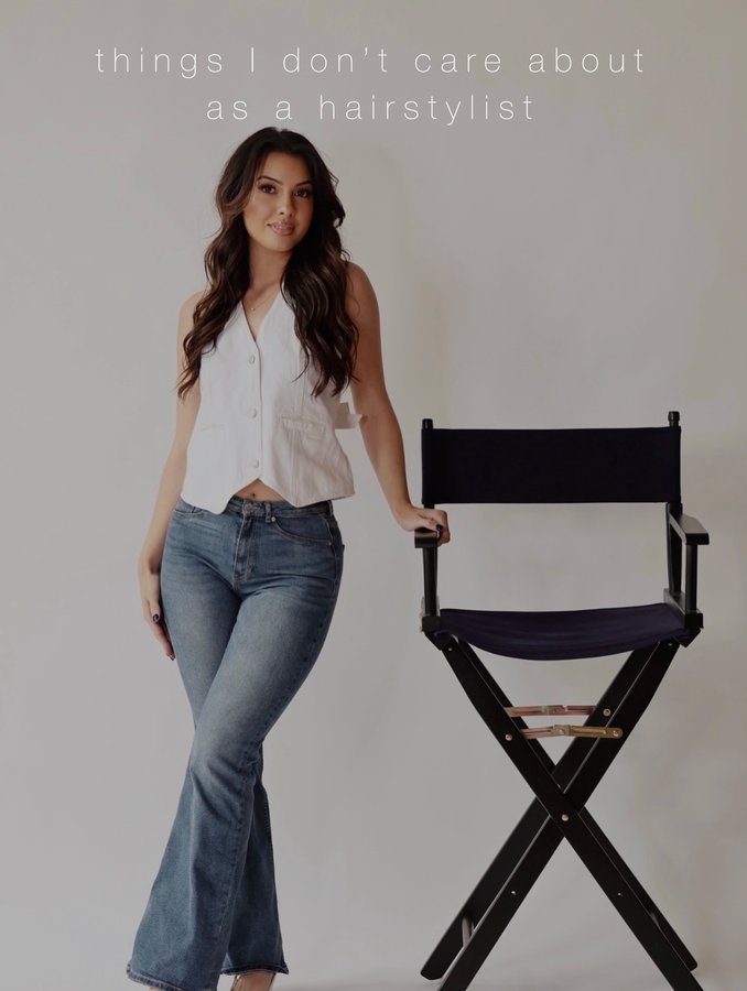 Instagram post by @hairby_lexygoncalo for MODERN SALON. Caption reads: things you never have to apologize for in my chair....