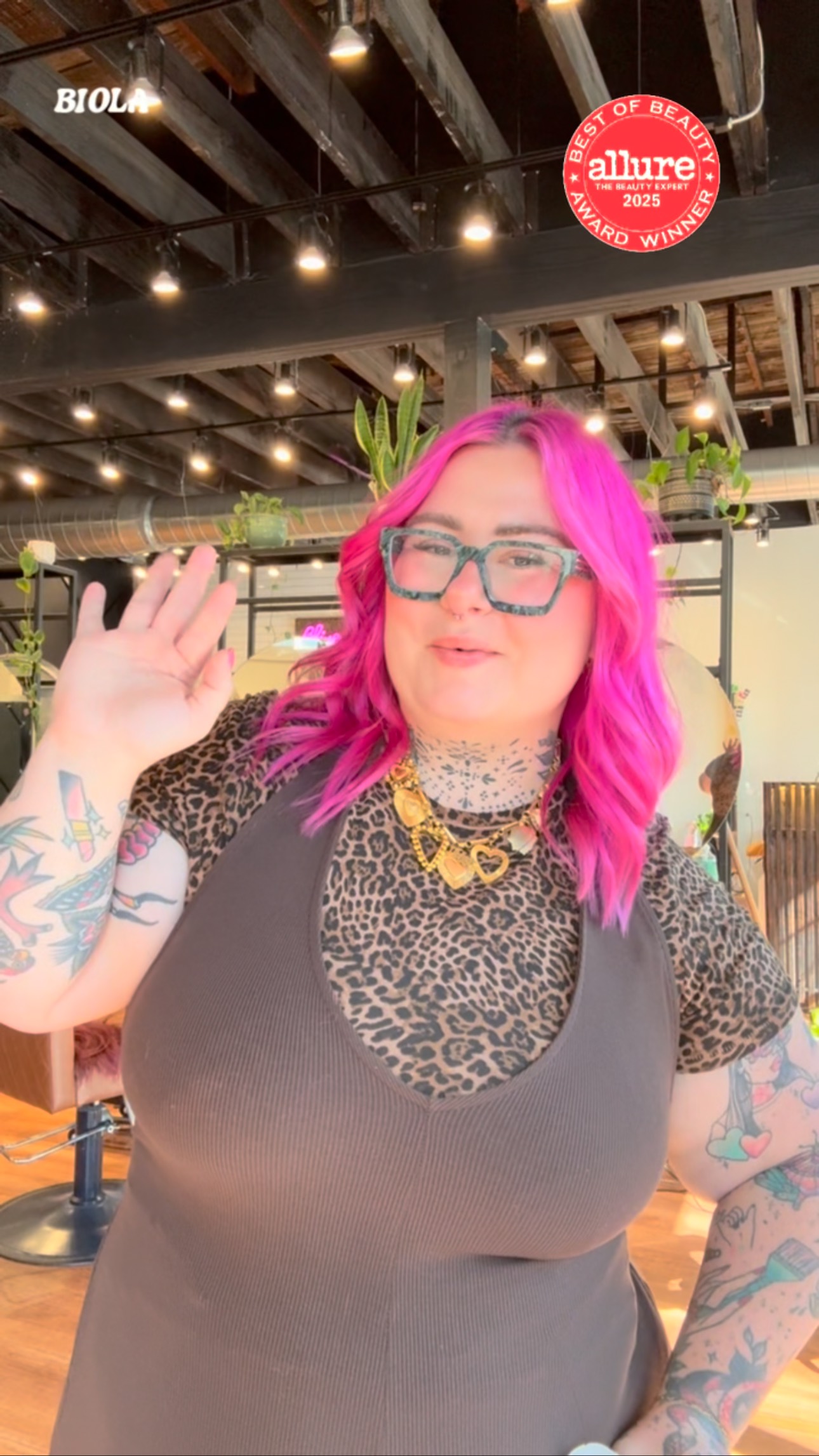 Instagram post by @mermeghair for Biolage. Caption reads: Serving salon-fresh for up to 40 washes 🛁🩷
No....