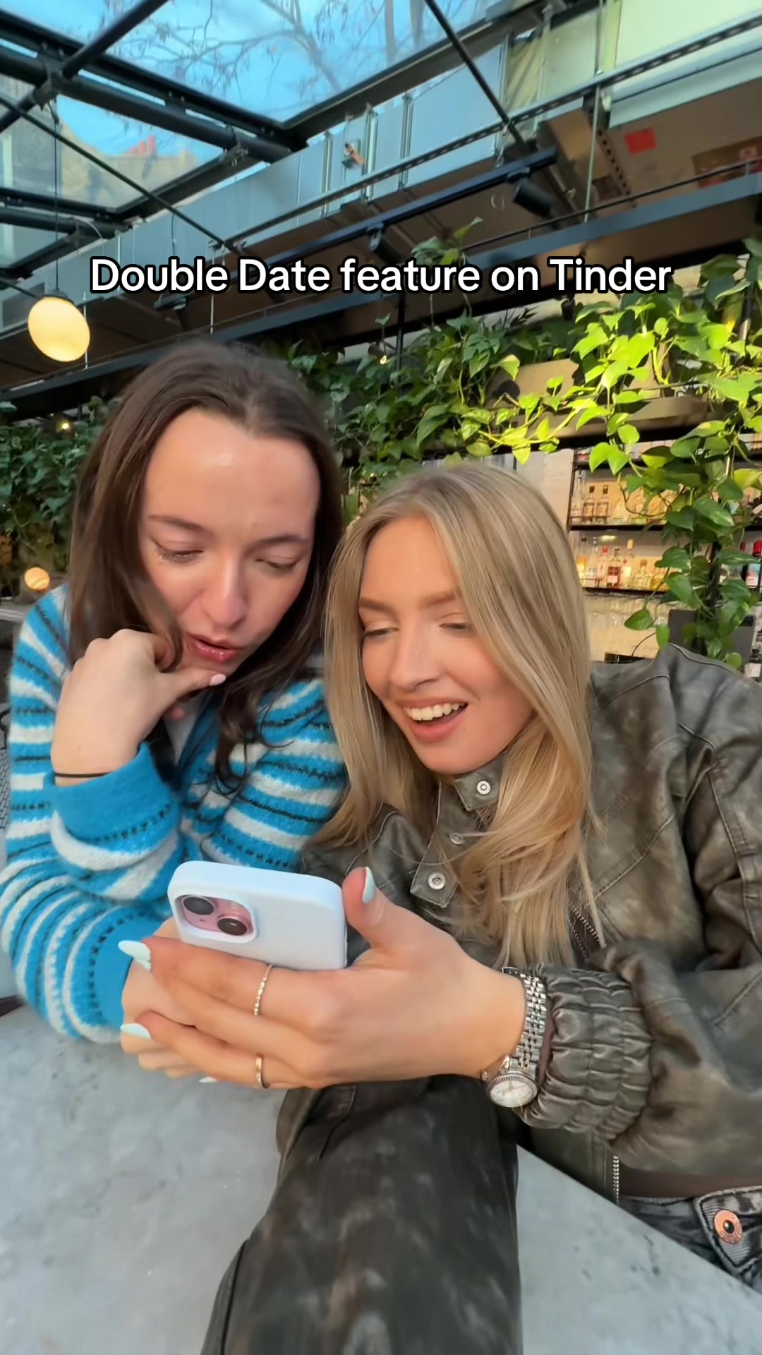 TikTok post by @koriblonde for Tinder. Caption reads: [...] the lore, create it together with @tinder_uk....