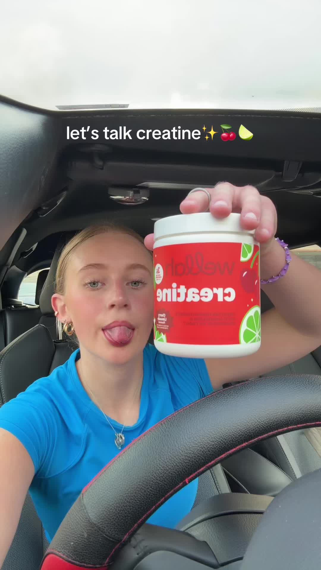 TikTok post by @charleyfit for Wellah Nutrition. Caption reads: [...] on what specific brand I use… meet @Wellah....