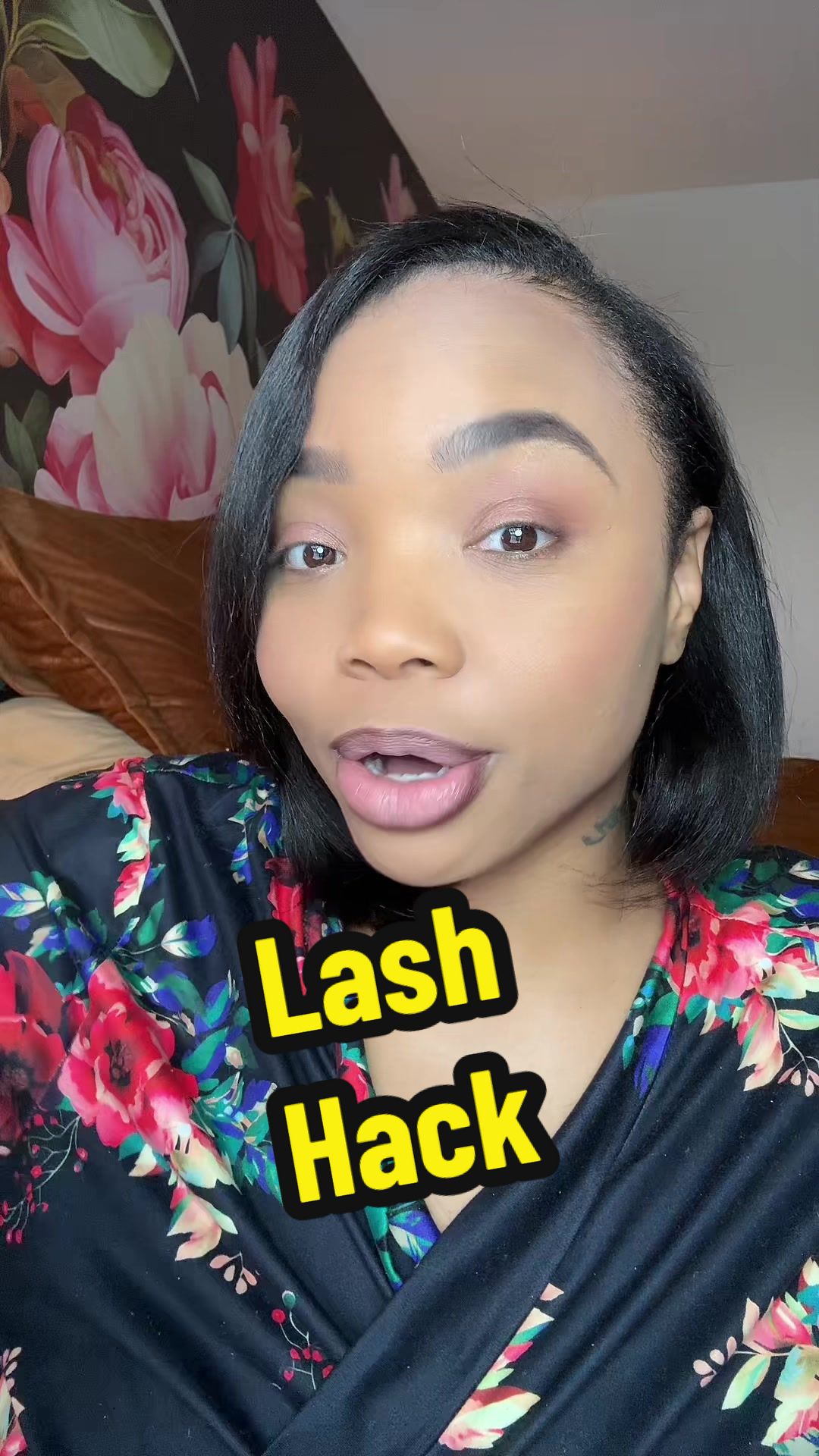 TikTok post by @lifeintheashlane for FlutterHabit. Caption reads: These press on lashes by @flutterhabit are so cute....