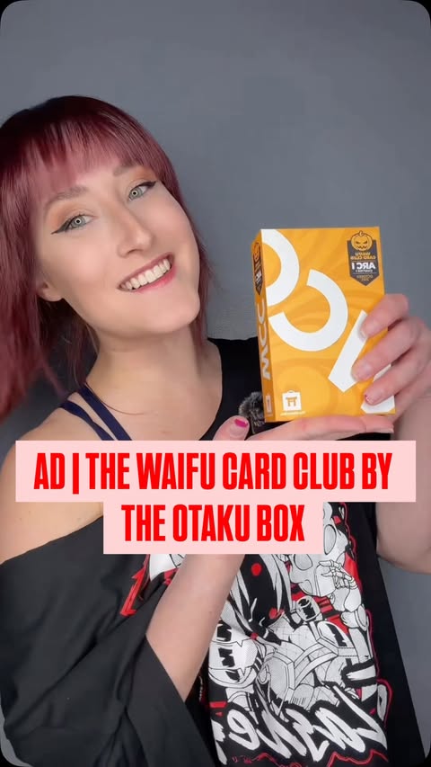 Instagram post by @eryn_not.erin for The Otaku Box. Caption reads: [...] | Introducing the Waifu Card Club by....