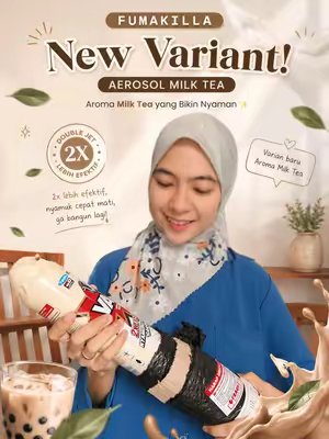 TikTok post by @dindapuji for Fumakilla. Caption reads: Kenalan sama varian baru Fumakilla Antinyamuk....