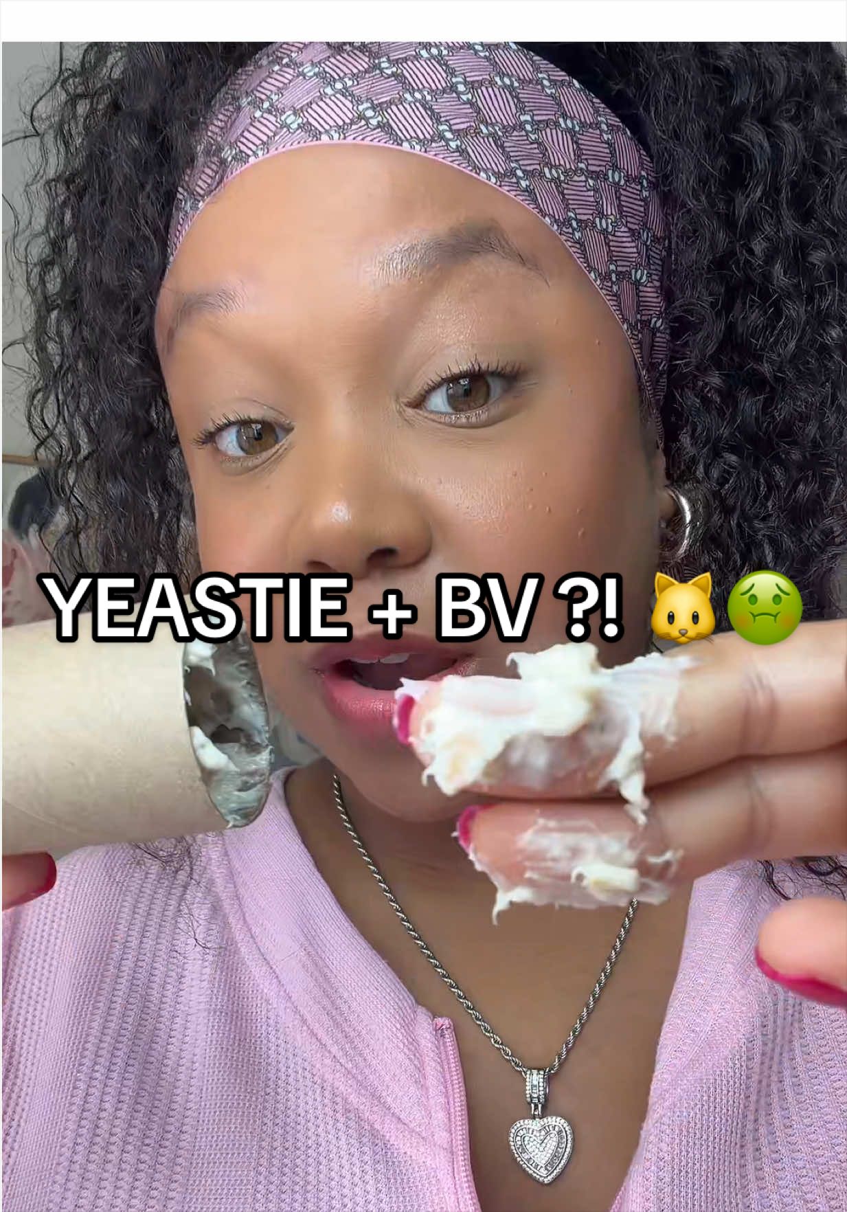 TikTok post by @alanavibes21 for Happy V. Caption reads: [...] #bv #yoni #probiotics #prebiotics @My Happy....