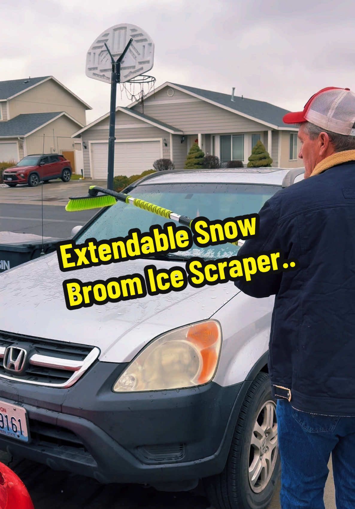 TikTok post by @truckintoby for TESMEN. Caption reads: [...] #snowremoval #windowscraper #tesmen @TESMEN.