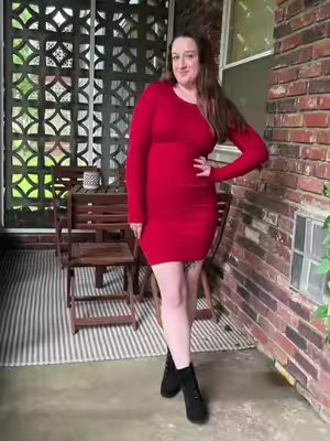 TikTok post by @lyssntoyourheart for Anrabess. Caption reads: [...] color which actually is red. @ANRABESS Size....