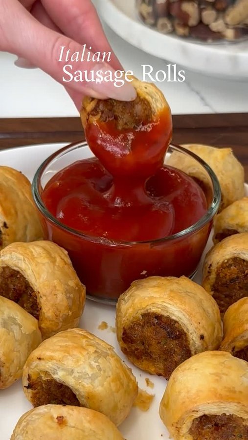 Instagram post by @thesaltycooker for Premio Foods. Caption reads: Italian Sausage Rolls
#ad I’ve teamed up with....