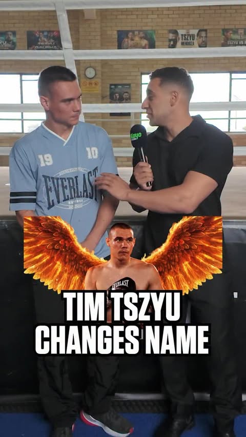 Instagram post by @timtszyu for Kayo Sports. Caption reads: Should Tim Tszyu change his name before the fight?....