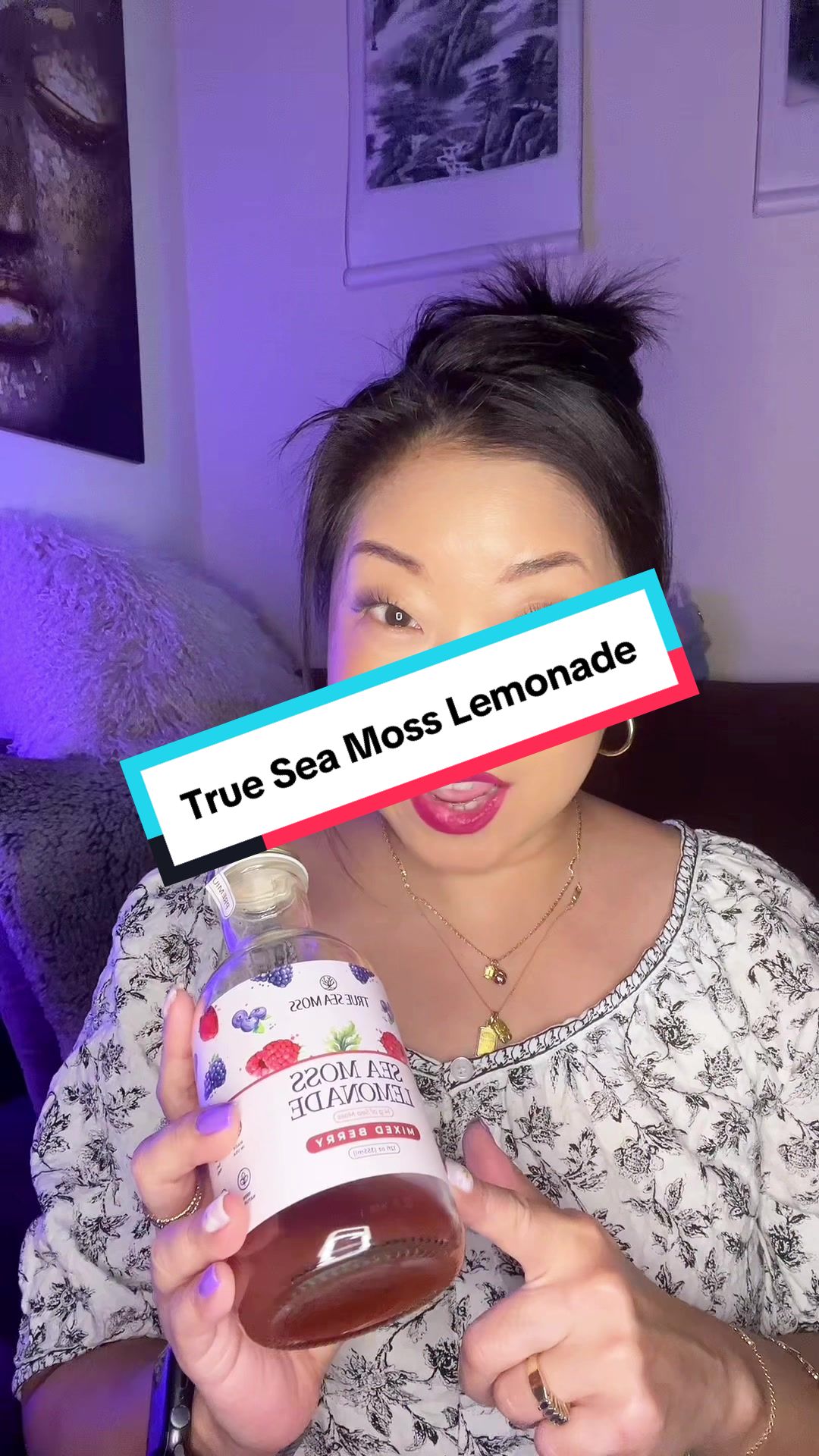 TikTok post by @girlwithadoge for TrueSeaMoss. Caption reads: [...] #tiktokshopcreatorpicks @trueseamoss.