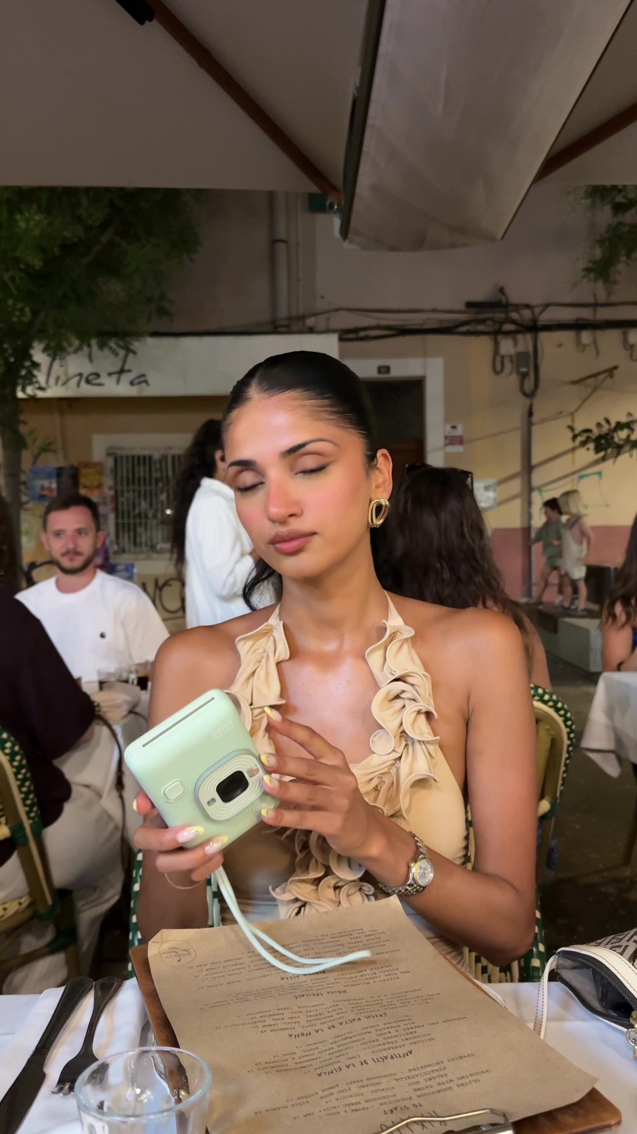 TikTok post by @kimmmann_ for Instax. Caption reads: AD. me & my new bestie making summer....