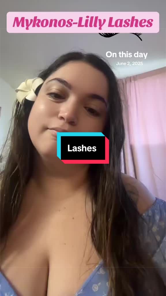 TikTok post by @_meghanp93_ for Lilly Lashes. Caption reads: #onthisday #lilylashes #fyp #lillylashesmykonos....