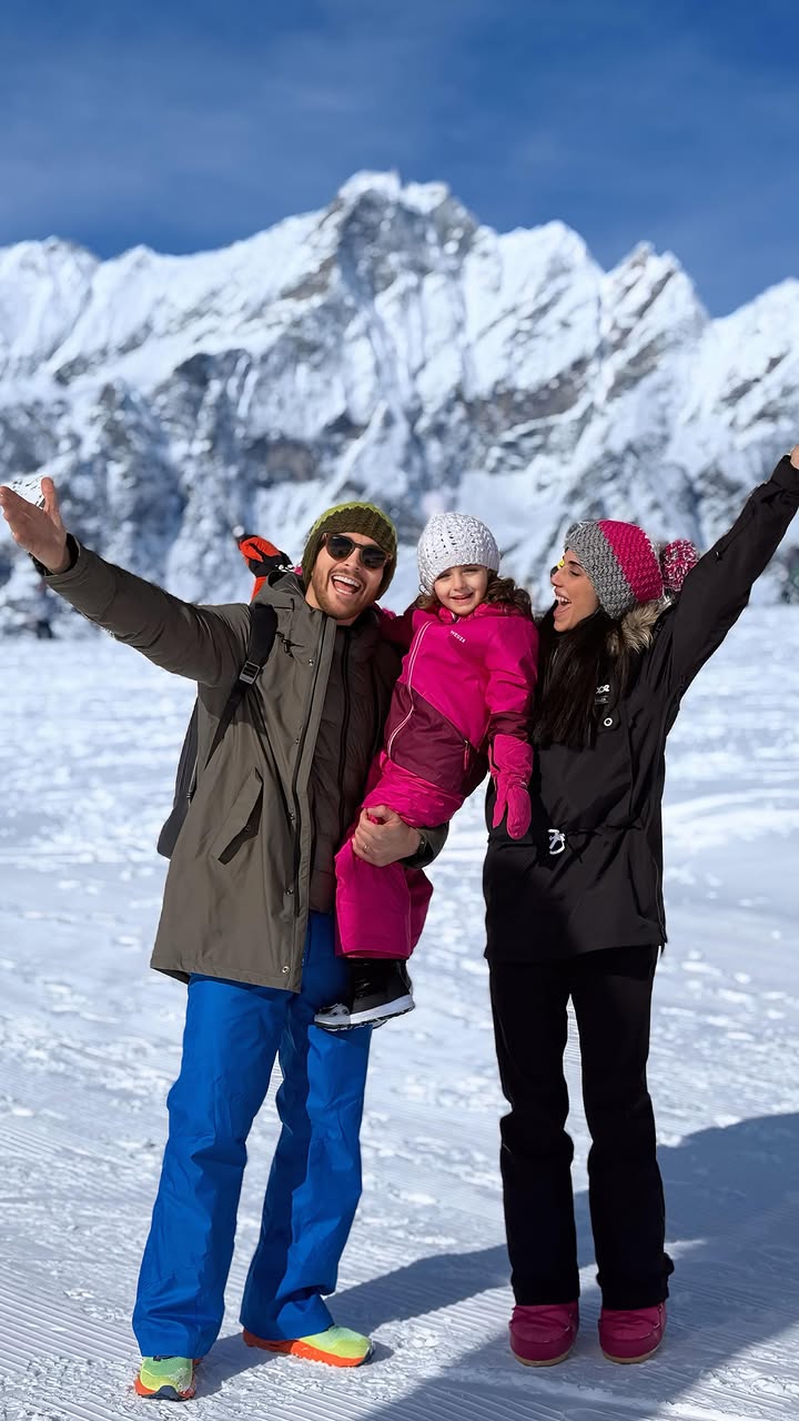 Instagram post by @dinolanaro for Eurospin. Caption reads: La prima volta sulla neve di Ludovica ci ha fatto....