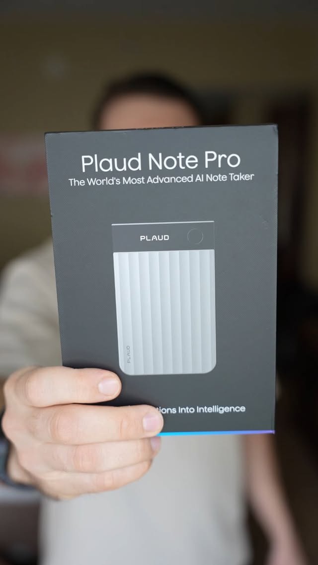 Instagram post by @_technicallyalex for PLAUD. Caption reads: Plaud is the only AI note-taking platform that....