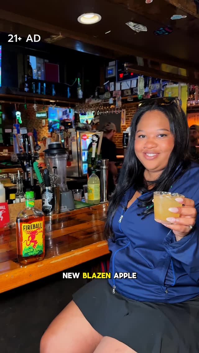 Instagram post by @charmcitytable for Fireball Whisky. Caption reads: AD: Try the new Fireball Blazin’ Apple this fall....