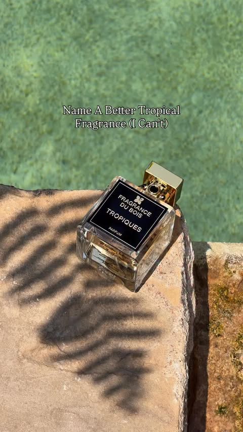 Instagram post by an influencer for Fragrance Du Bois. Caption reads: [...] tropical fragrance? Fragrance Du Bois....