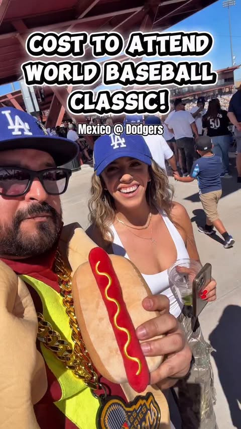 Instagram post by @theladodgerdog for TickPick. Caption reads: I asked Dodgers fans one question at the 🇲🇽....