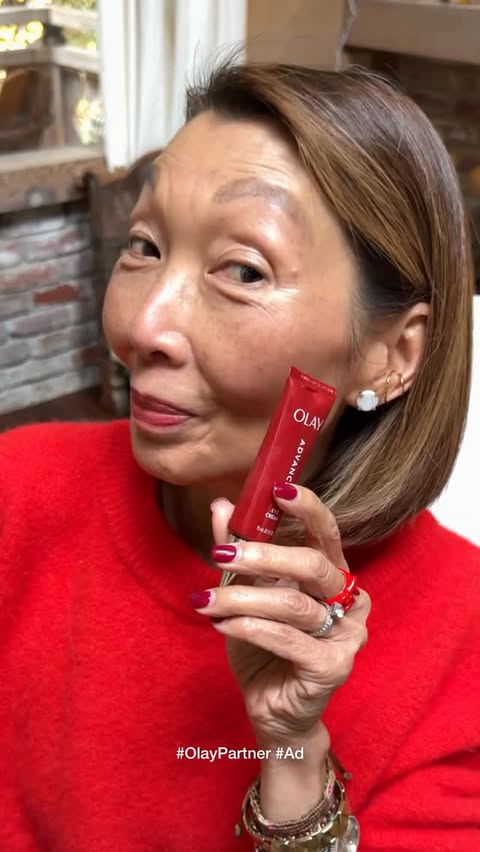 Instagram post by @californiaistoocasual for OLAY. Caption reads: #ad #OlayPartner A new years gift that’s easy,....