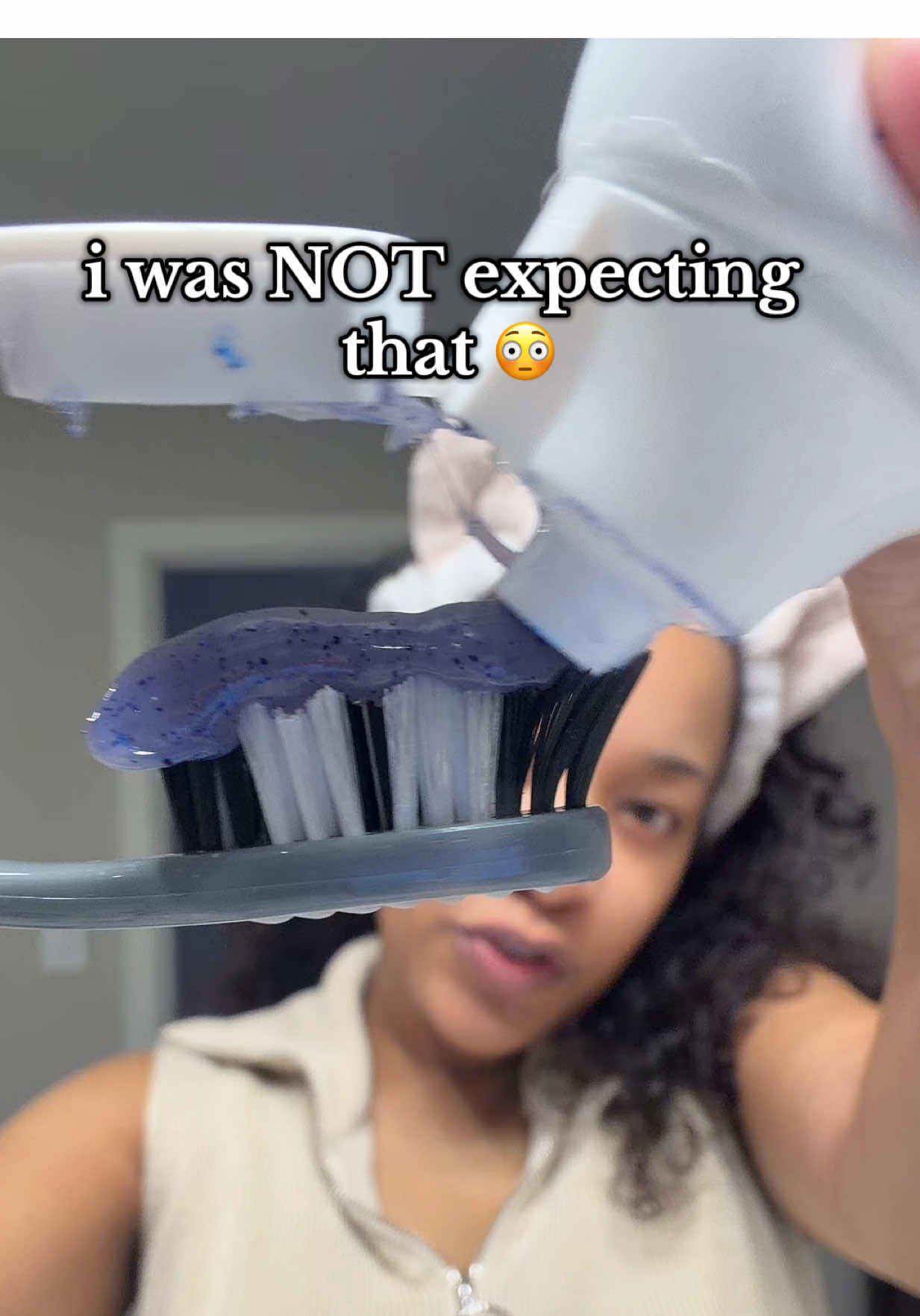 TikTok post by @zariyahnatalya for MS-DRWIKEY. Caption reads: this SURPISED me 🤯 @MS-DRWIKEY #purpletoothpaste....