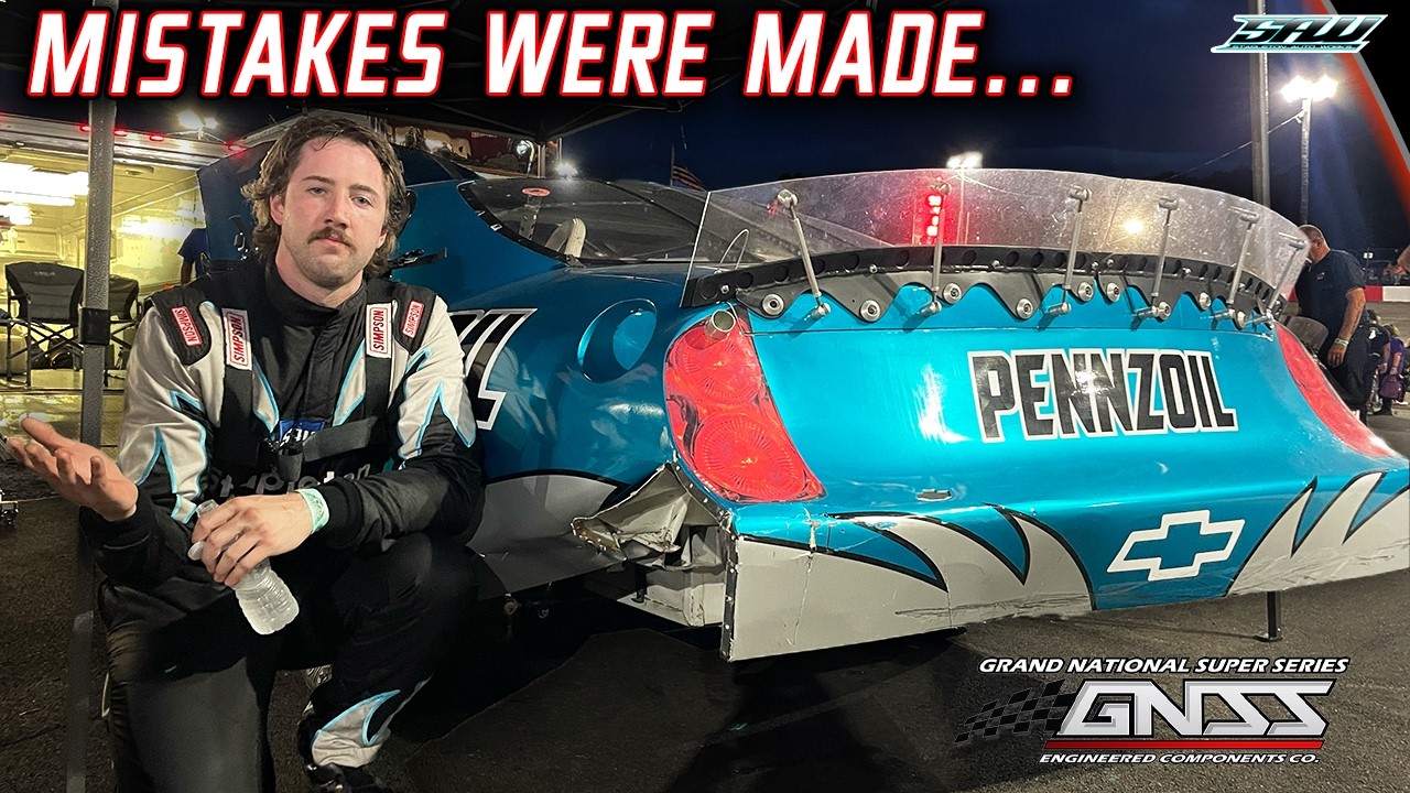 YouTube post by @Stapleton42 for Advance Auto Parts. Caption reads: My First Race EVER in Vintage NASCAR Monte Carlo!.