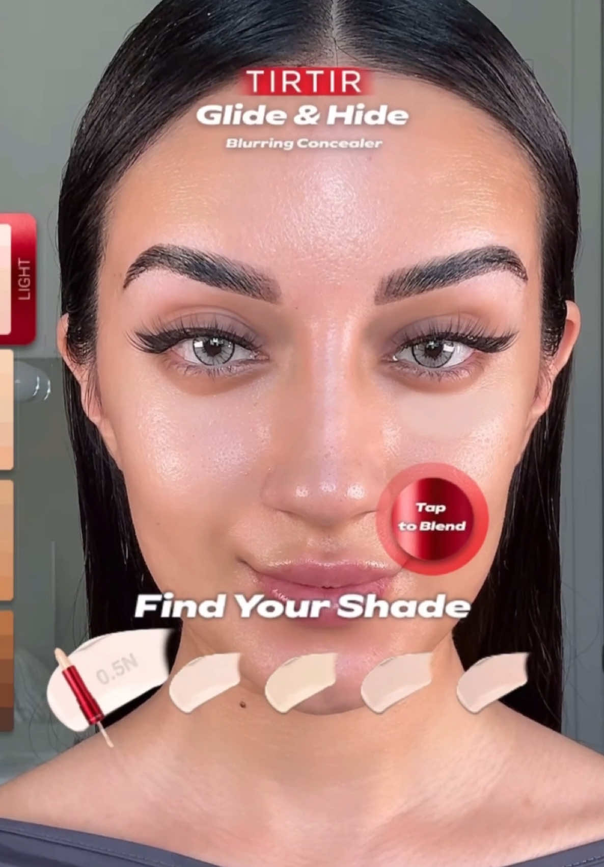 TikTok post by @youngcouture for TIRTIR. Caption reads: If you need help finding your correct @TIRTIR Inc.....