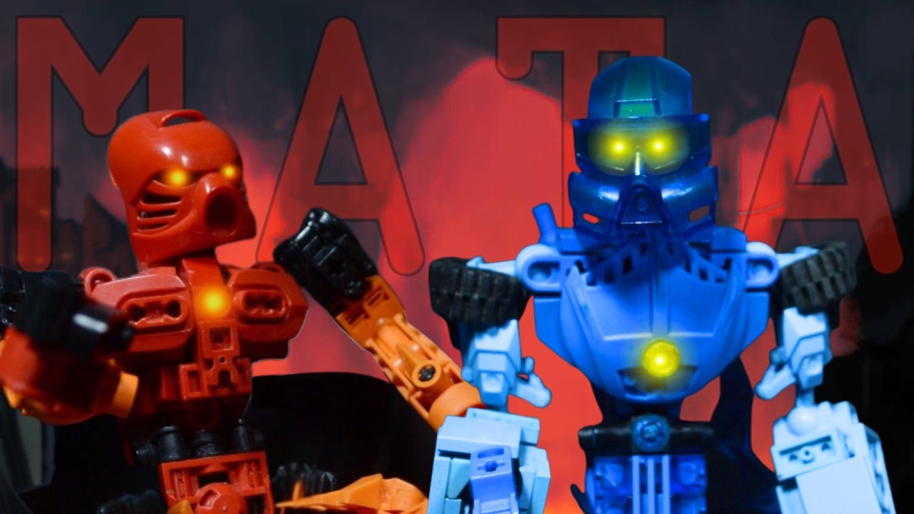 YouTube post by @CallanLoF for Jmbricklayer. Caption reads: MATA: Couch Potato - BIONICLE Animation.