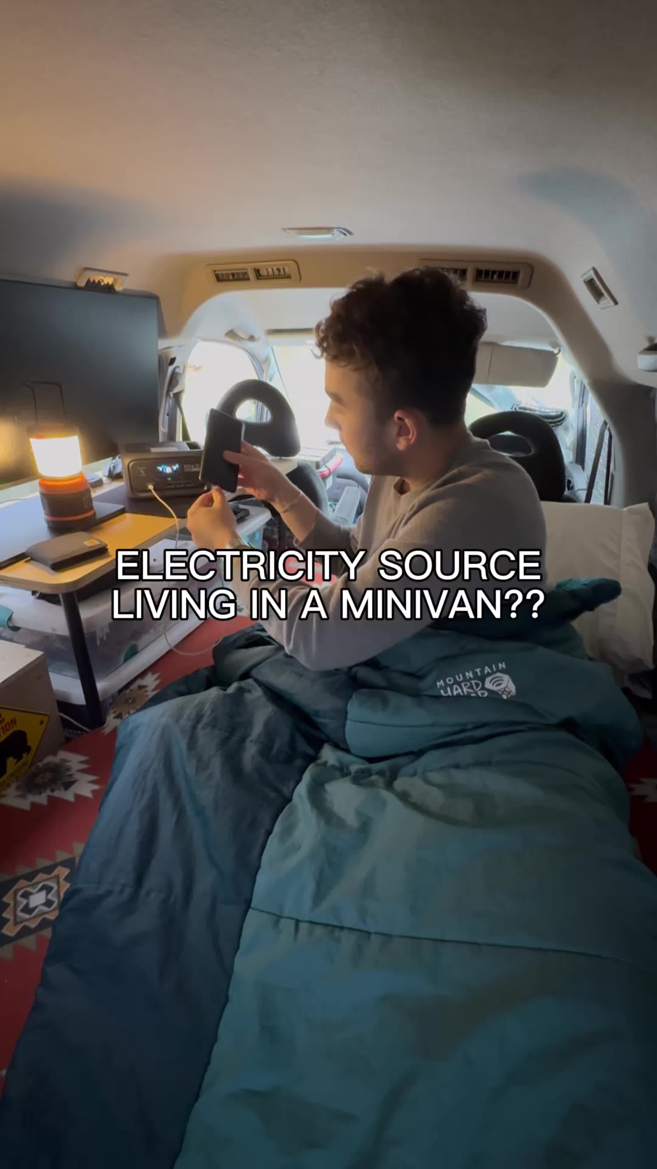 TikTok post by @joeremote for BLUETTI. Caption reads: Mini-Vanlife solutions, how do I get electricity??....