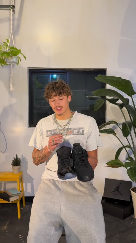 Instagram post by @henry_mouw_ for GOAT. Caption reads: All black is just GOATed, see what I did there😁....