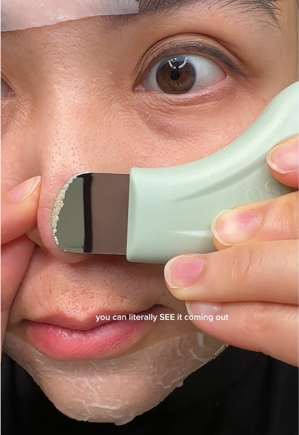 TikTok post by @justtiffanys for Illinois Soybean Association. Caption reads: Sebum cleanup ritual 🥹✨ pore edition” #ilso....