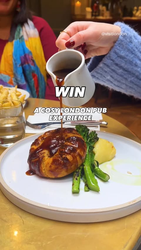 Instagram post by @youngspubs for VISIT LONDON. Caption reads: [...] for two ✨How to enter? Follow @visitlondon,....
