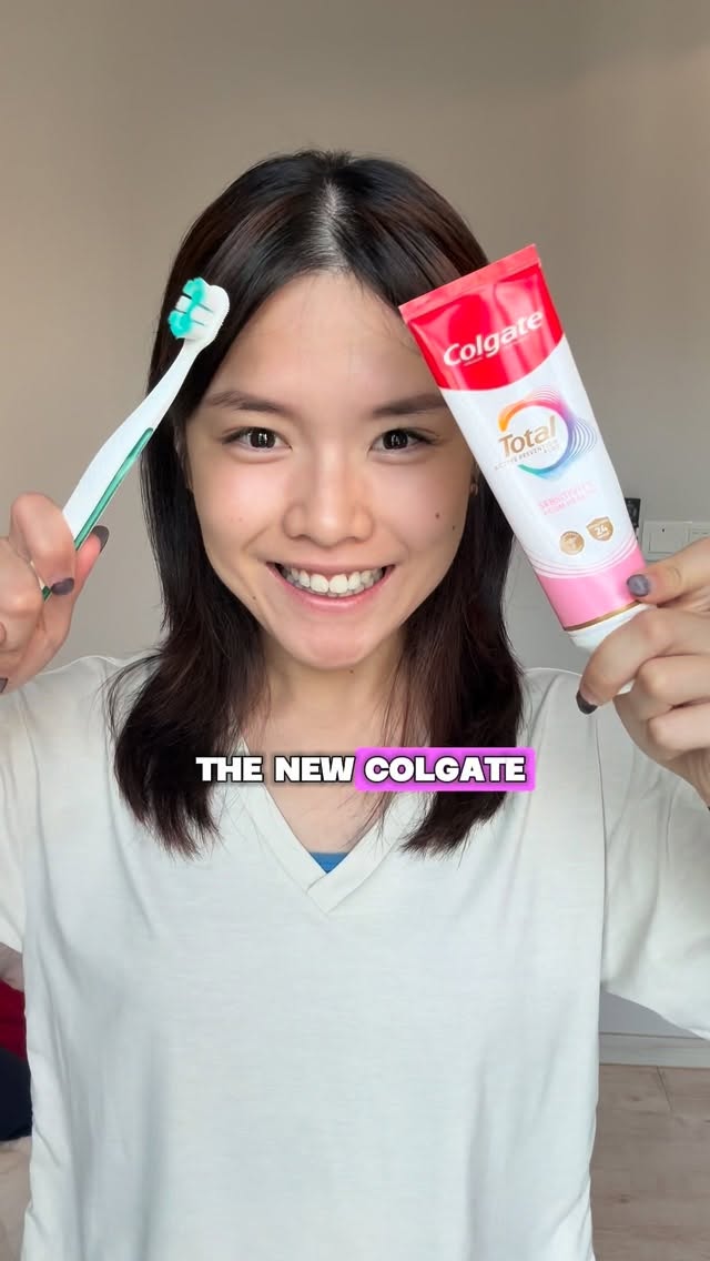 Instagram post by @allison_phuise for Colgate. Caption reads: Running keeps me strong 💪 but bacteria? 👀 It....