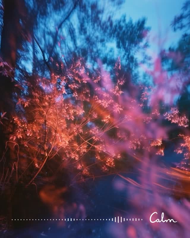 Instagram post by @tre.charlz for Calm. Caption reads: "Sonic Refuge” is meant to be a brief escape....