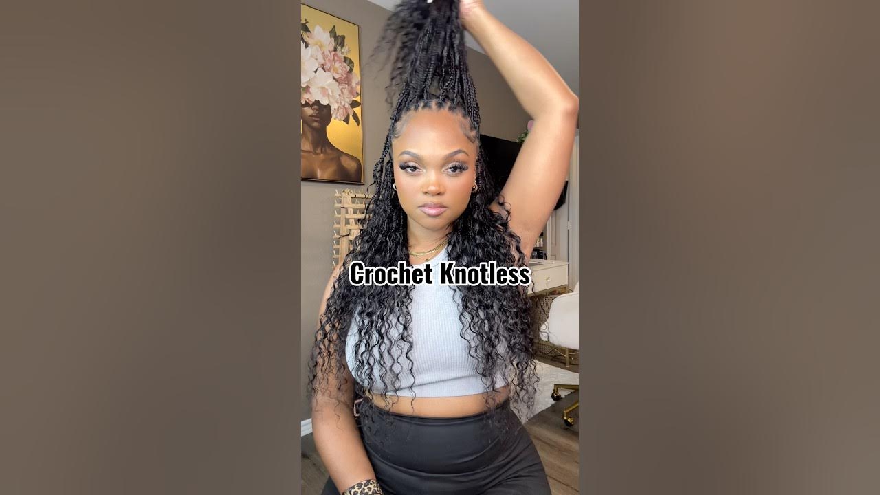 YouTube post by @VandyVanity for OQHAIR. Caption reads: [...] Natural Wave Crochet Box Braids from @OQHAIR....