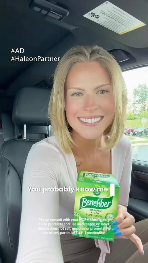 Instagram post by @smaller_sam.pcos for Benefiber. Caption reads: #ad Benefiber supports digestive health, fiber....