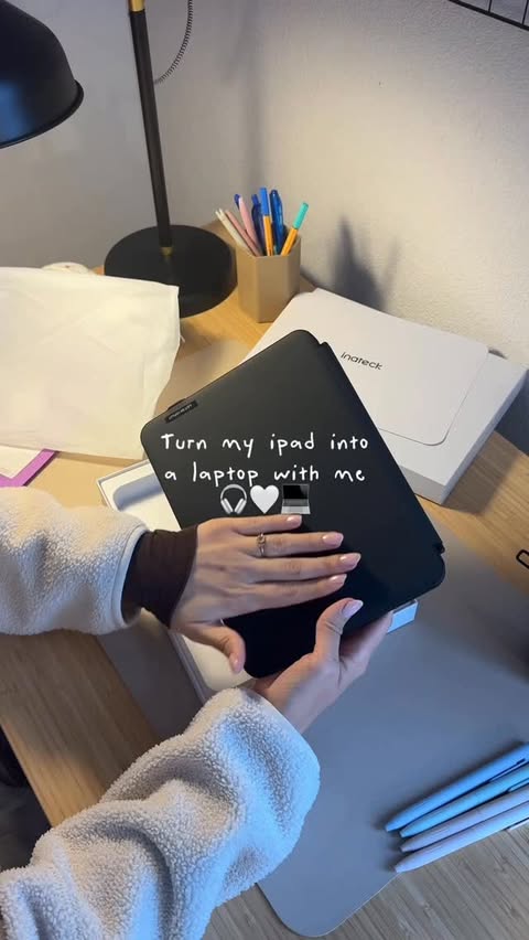 Instagram post by @aysu_erdemm for inateck. Caption reads: Let’s turn my iPad into a laptop with Inateck....