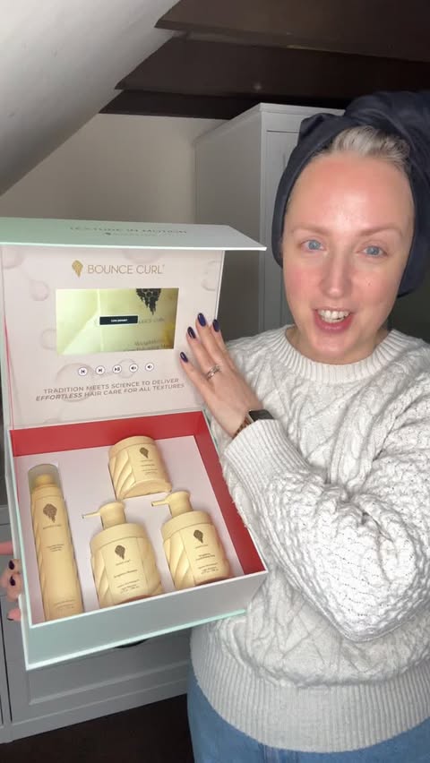 Instagram post by @marisascurls for BounceCurl. Caption reads: [...] to get my hands on the brand new @bouncecurl....