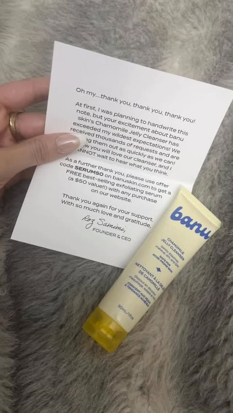 Instagram post by @adina_hana_den_ for Banuskin. Caption reads: Another @mybanuskin cleanser🫧 but this time it’s....