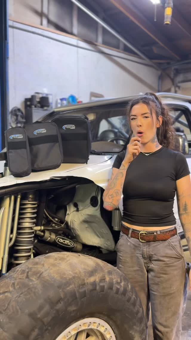 Instagram post by @whatthekelsieheck for Rugged Radios. Caption reads: Love organization and keeping my @ruggedradios....