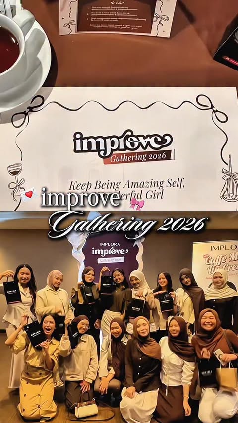 Instagram post by @dwiffahraherz for Implora. Caption reads: improve gathering 2026 by implora 🤍....