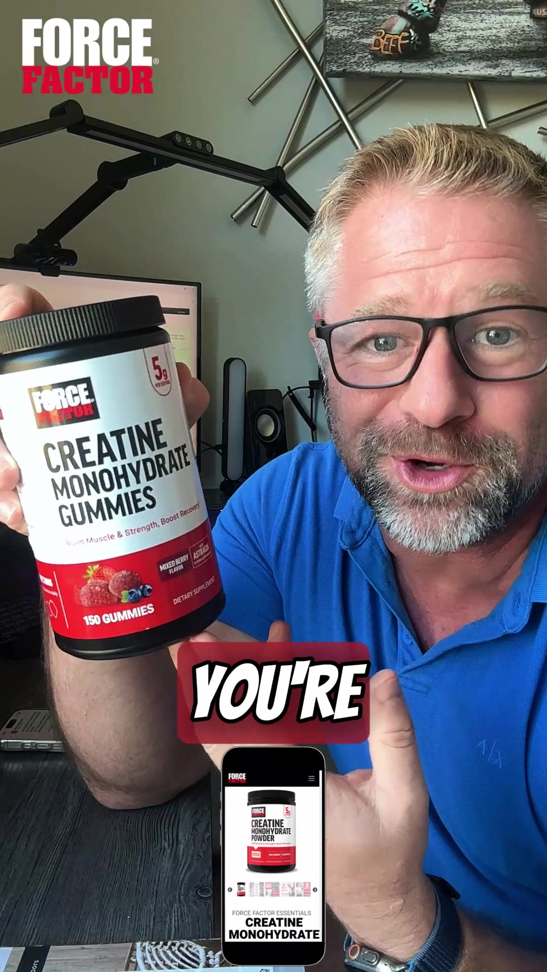 TikTok post by @ironranger023 for Force Factor. Caption reads: [...] and your body will thank you! Get @Force....