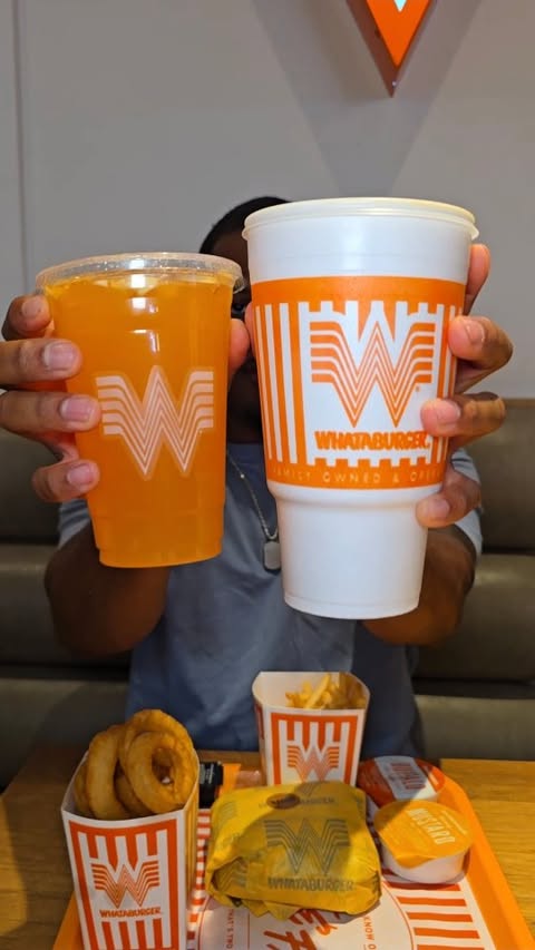 Instagram post by @eatwithvaughn for Whataburger. Caption reads: The NEW @whataburger Summer Peach Whatafresher is....