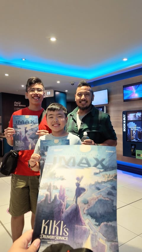 Instagram post by @our_little_life_adventures for IMAX. Caption reads: Ad KIKI’S DELIVERY SERVICE is playing on IMAX for....