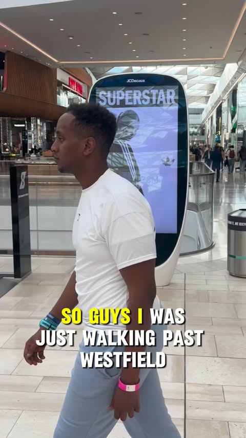 Instagram post by @hitziino for Speediance. Caption reads: Just walking through Westfield… and....