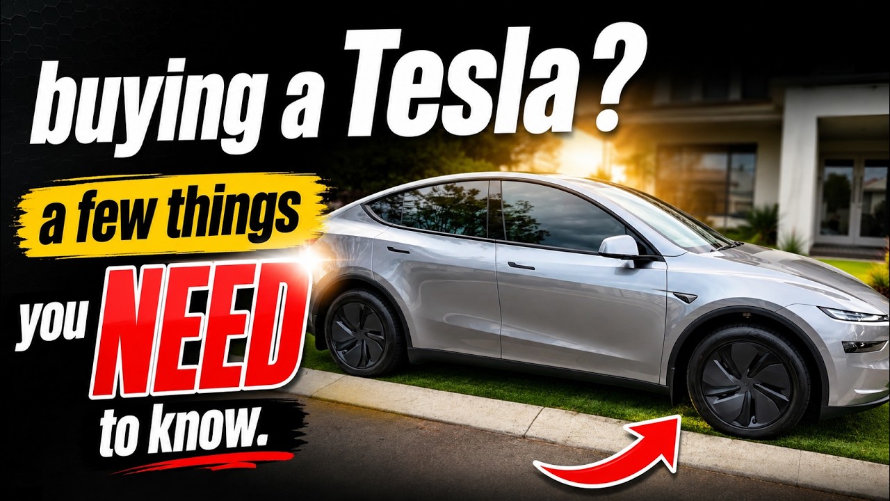 YouTube post by @Carlshandlebarsandholidays for Lugano_Beauties. Caption reads: Tesla buyers, things you NEED TO KNOW: we didn't !.